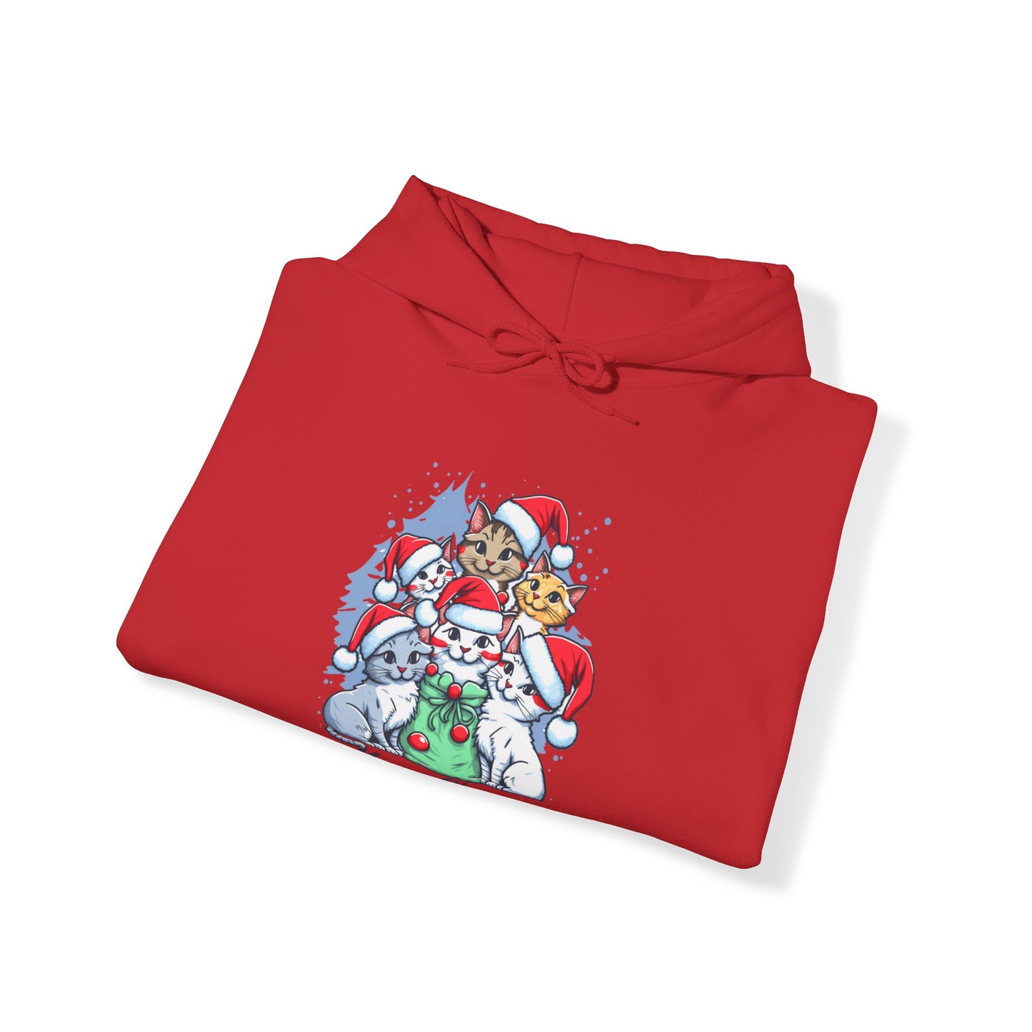 Merry Christmas Kitty Cat Christmas Unisex Heavy Blend™ Hooded Sweatshirt