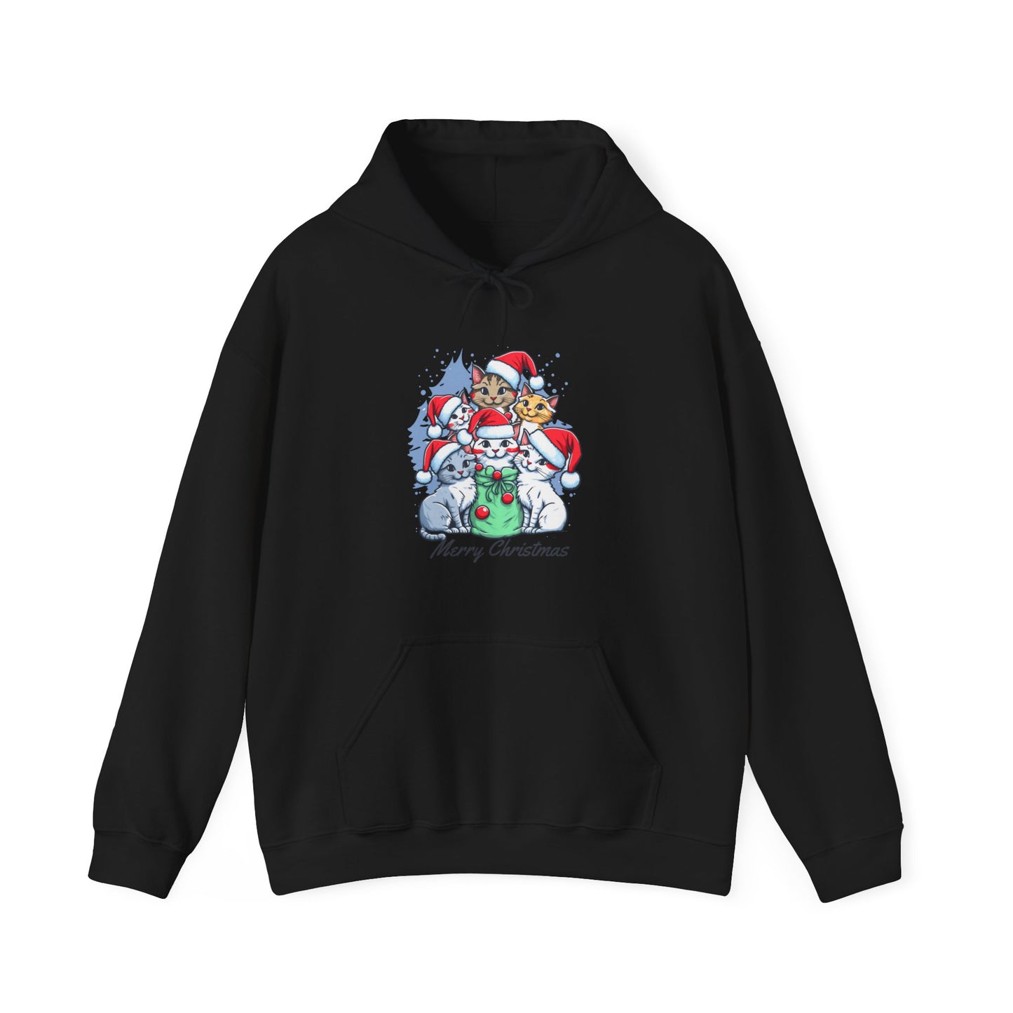 Merry Christmas Kitty Cat Christmas Unisex Heavy Blend™ Hooded Sweatshirt