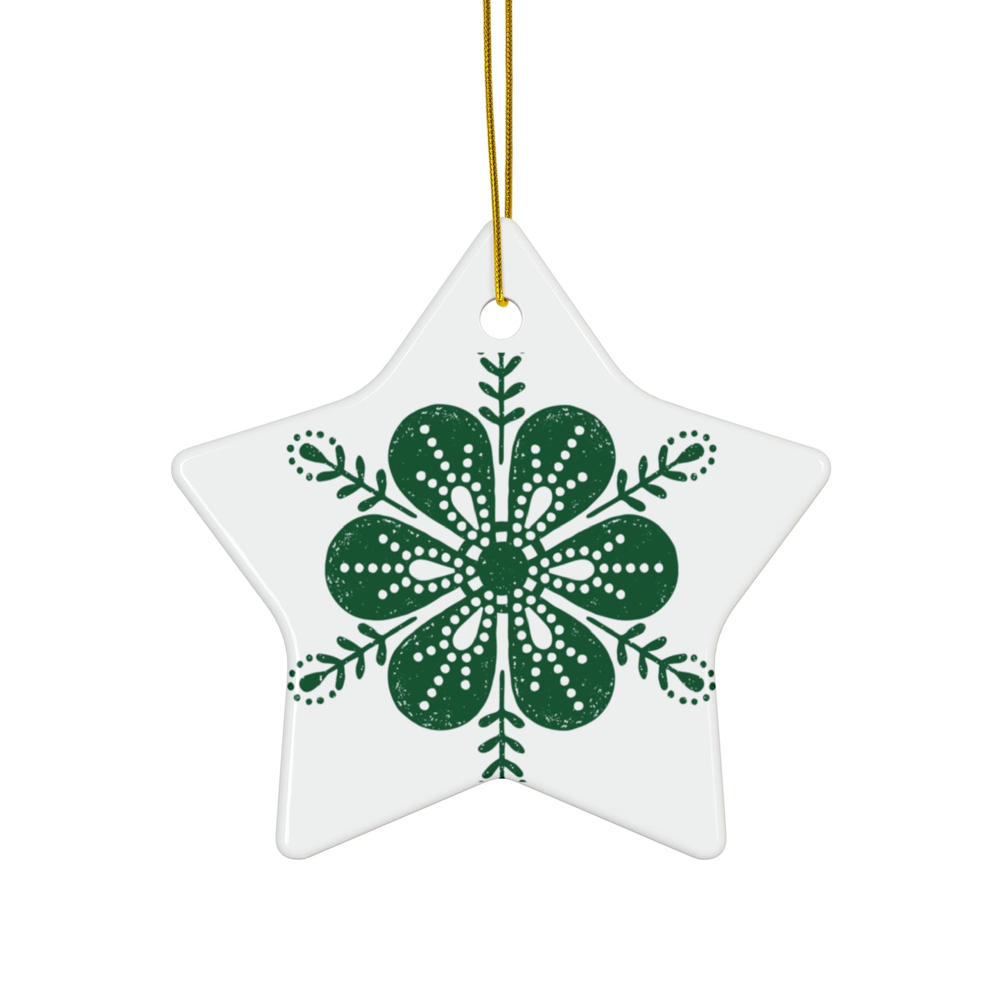 Floral Dots Scandinavian Christmas Ceramic Ornaments (1pc, 3pcs, 5pcs, 10pcs)