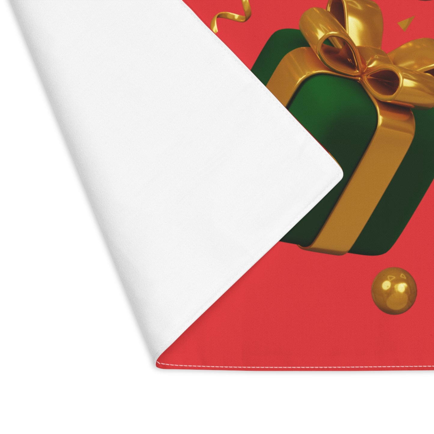 Red Green and Gold Present Explosion Christmas Placemat, 1pc