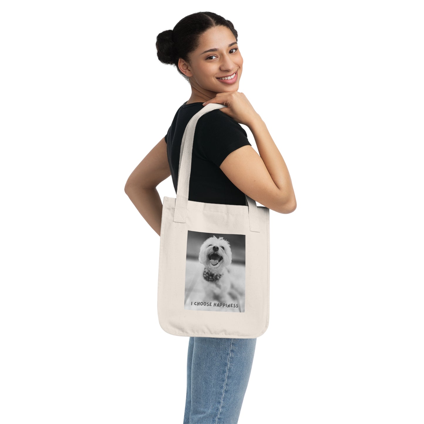 I Choose to be Happy Organic Canvas Tote Bag