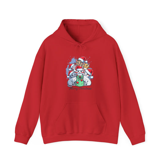 Merry Christmas Kitty Cat Christmas Unisex Heavy Blend™ Hooded Sweatshirt