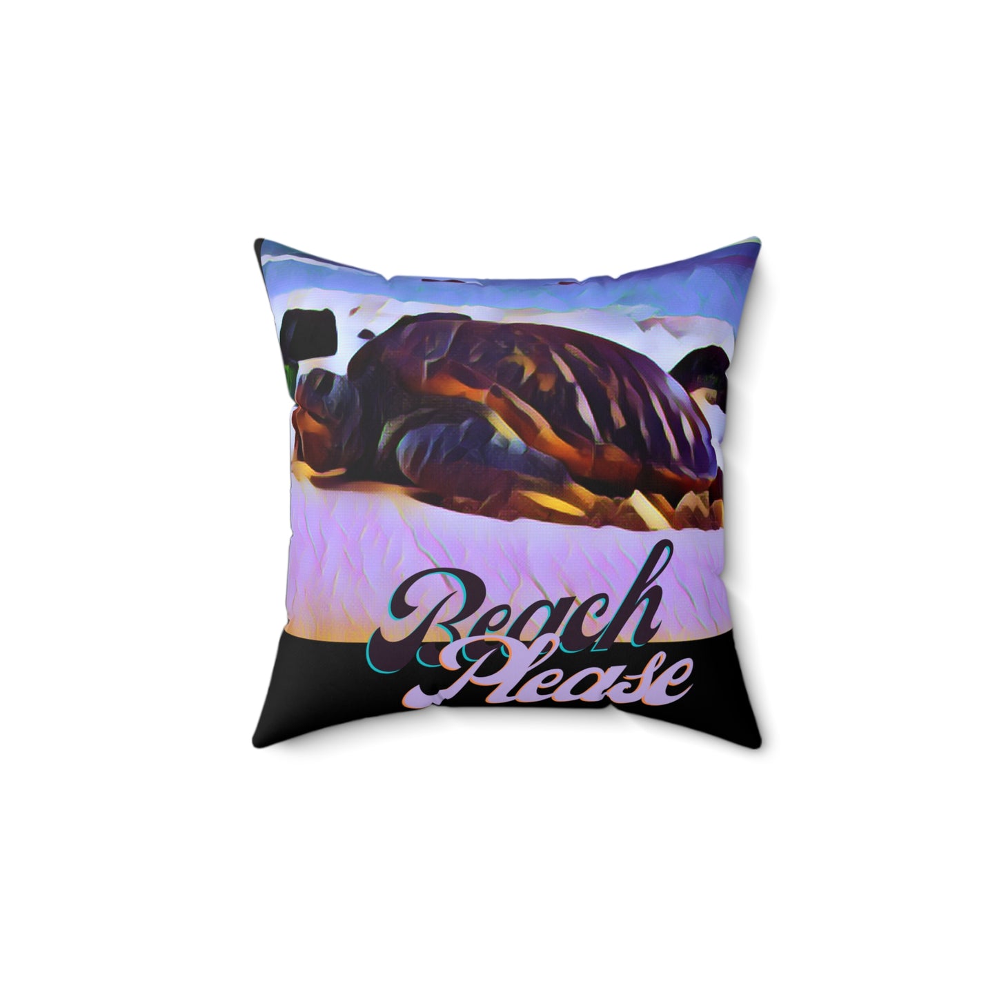Beach Please Spun Polyester Square Pillow