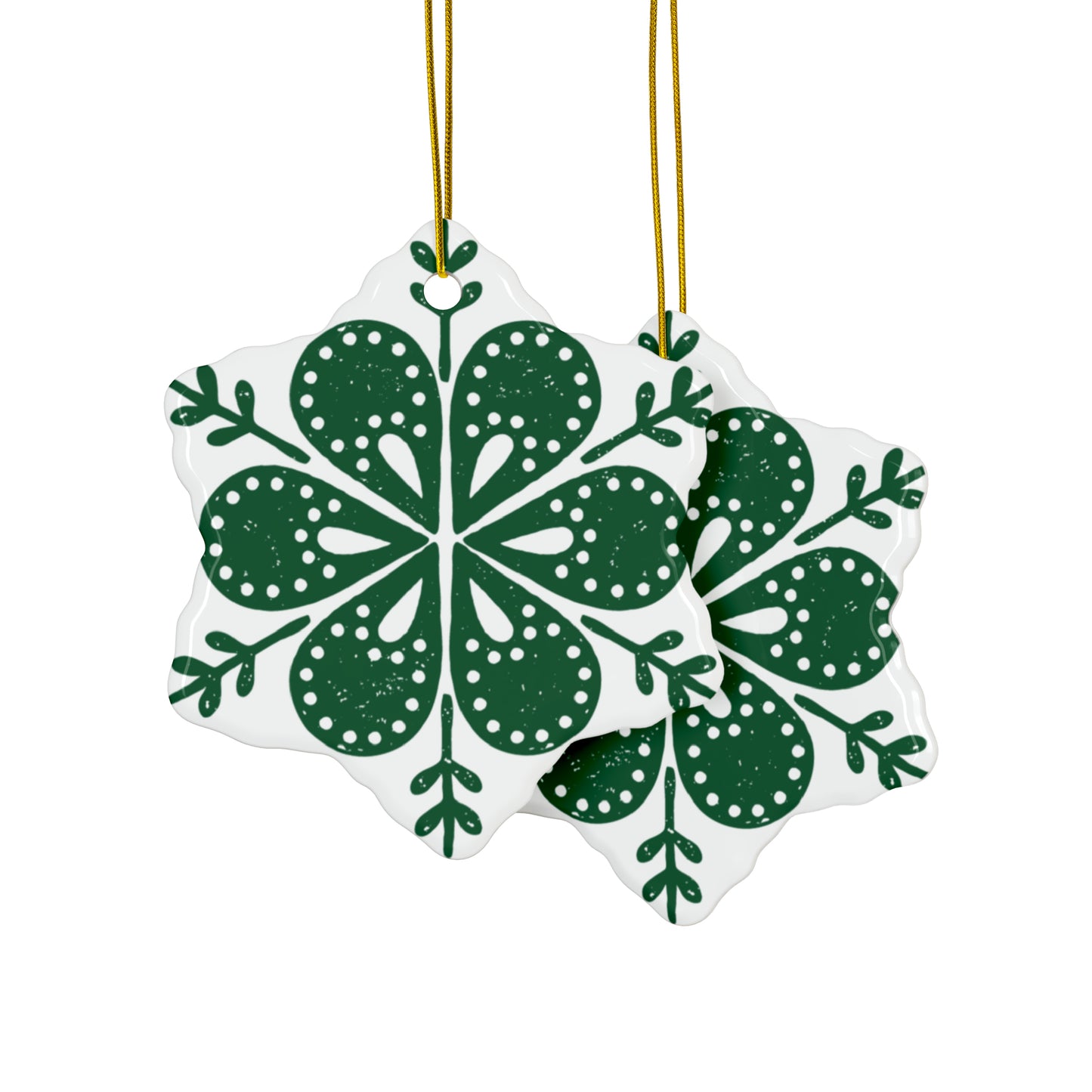 Flower Scandinavian Christmas Ceramic Ornaments (1pc, 3pcs, 5pcs, 10pcs)