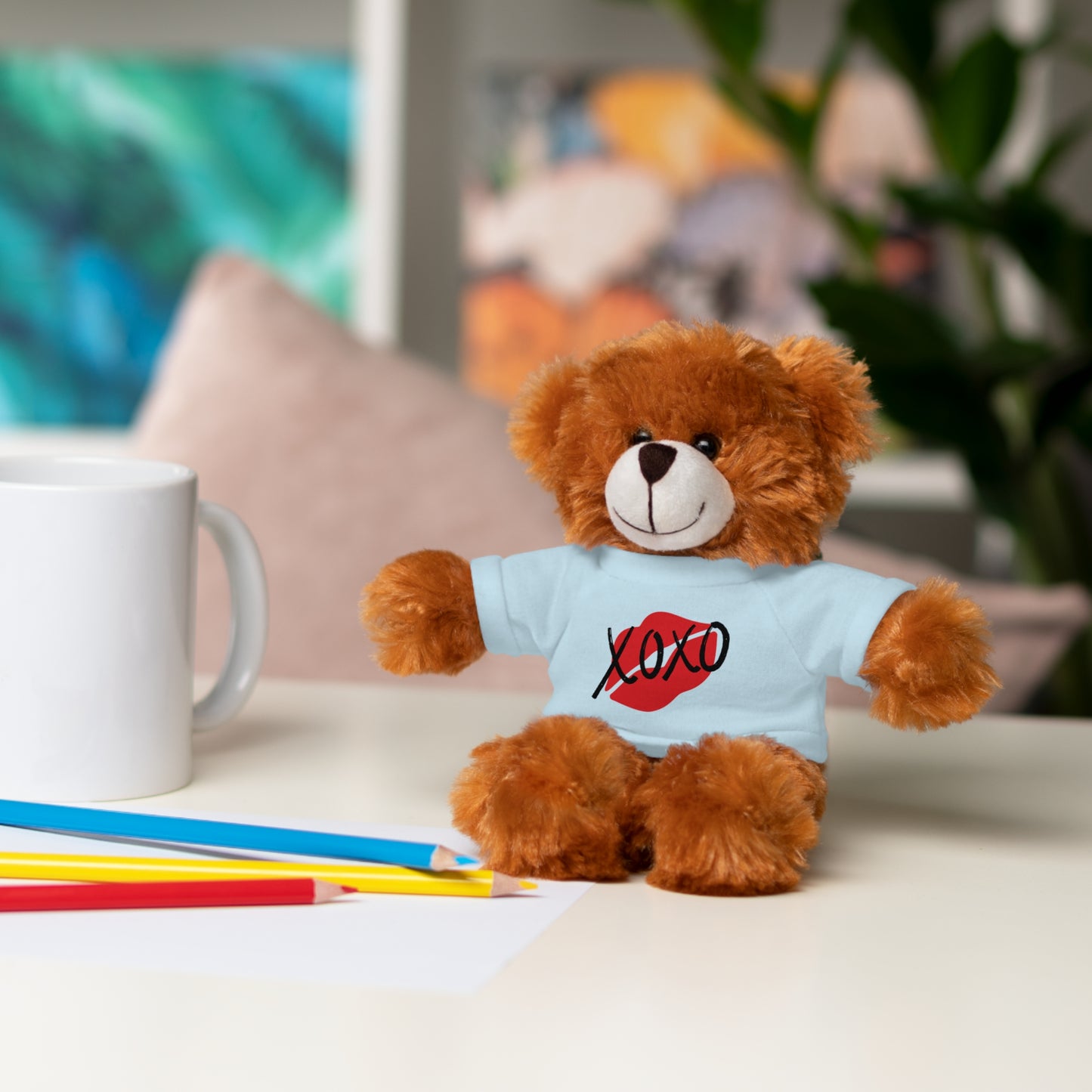 XOXO Kiss Valentine Stuffed Animals with Tee | Valentines Day Gifts