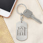 Dad, My Hero Engraved Stainless Steel Dog Tag Keychain