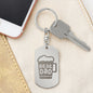 Best Dad Beer Engraved Stainless Steel Dog Tag Keychain