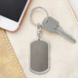 Engraved Stainless Steel Dog Tag Keychain
