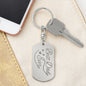 Best Dad Ever Engraved Stainless Steel Dog Tag Keychain
