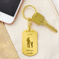 Dad by my side Engraved Stainless Steel Dog Tag Keychain
