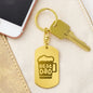 Best Dad Beer Engraved Stainless Steel Dog Tag Keychain
