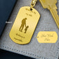 Dad by my side Engraved Stainless Steel Dog Tag Keychain