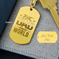 Best Dad in the World Engraved Stainless Steel Dog Tag Keychain