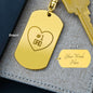 #1 Dad Engraved Stainless Steel Dog Tag Keychain
