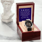 To My Soulmate on Valentine's Day | Thoughtful Gifts for Him | Men's Openwork Watch with Message Card