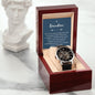 So Proud Grandson Men's Openwork Watch with Mahogany Box and Message Card