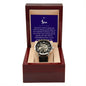 So Proud Son Men's Openwork Watch with Mahogany Box and Message Card