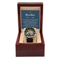 So Proud Grandson Men's Openwork Watch with Mahogany Box and Message Card