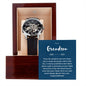 Congratulations Grandson Men's Openwork Watch with Mahogany Box and Message Ca