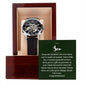 Congratulations Son Men's Openwork Watch with Mahogany Box and Message Card
