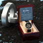 So Proud Grandson Men's Openwork Watch with Mahogany Box and Message Card