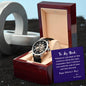 To Dad from Daughter on Valentine's Day | Thoughtful Gifts for Him | Men's Openwork Watch with Message Card