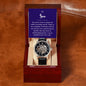 So Proud Son Men's Openwork Watch with Mahogany Box and Message Card
