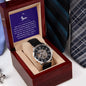 So Proud Son Men's Openwork Watch with Mahogany Box and Message Card