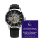 So Proud Son Men's Openwork Watch with Mahogany Box and Message Card
