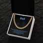 Thank You Dad - Cuban Chain Link Necklace with Message Card