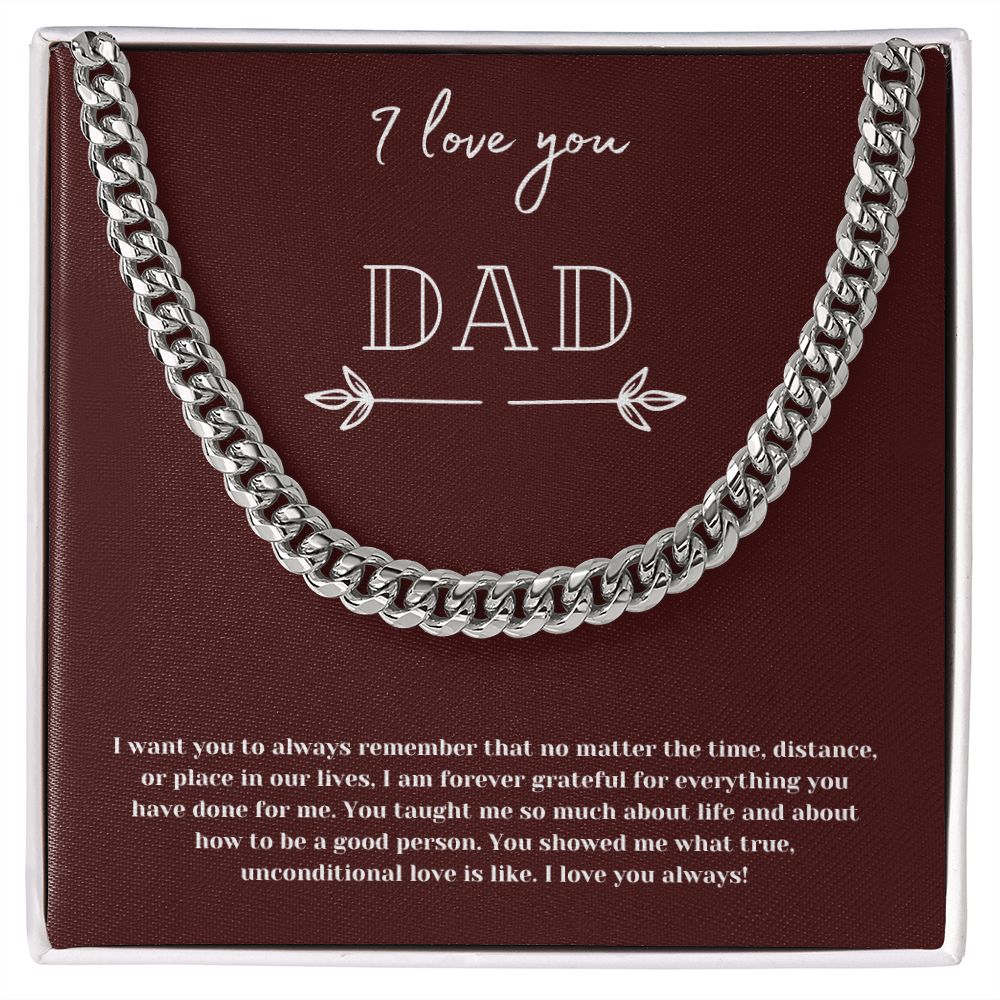 I Love You Dad Cuban Chain Link