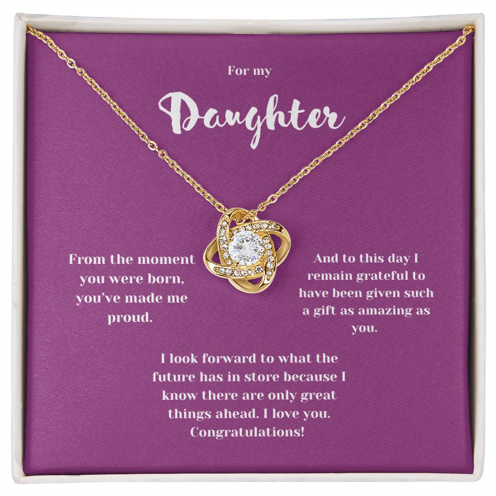 Congratulations Daughter Love Knot Necklace