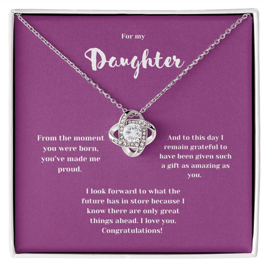Congratulations Daughter Love Knot Necklace