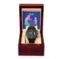 Dad's Girl - Black Chronograph Watch with MC