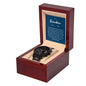 Congratulations Grandson Black Chronograph Watch with Mahogany Box and Message Card