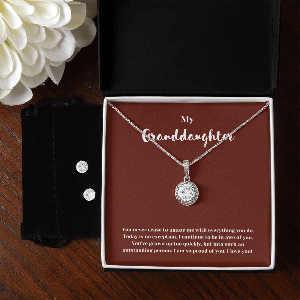 My Granddaughter So Proud Eternal Hope Necklace and Earrings Set