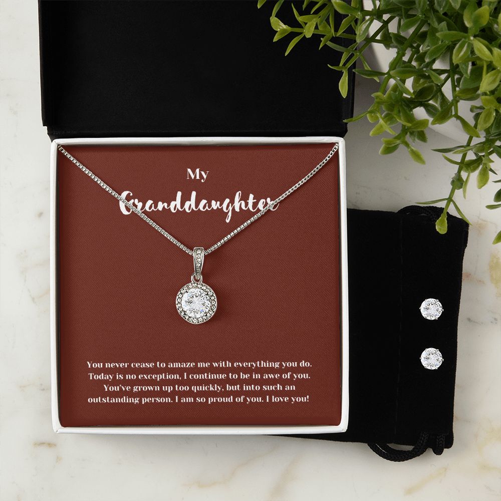 My Granddaughter So Proud Eternal Hope Necklace and Earrings Set