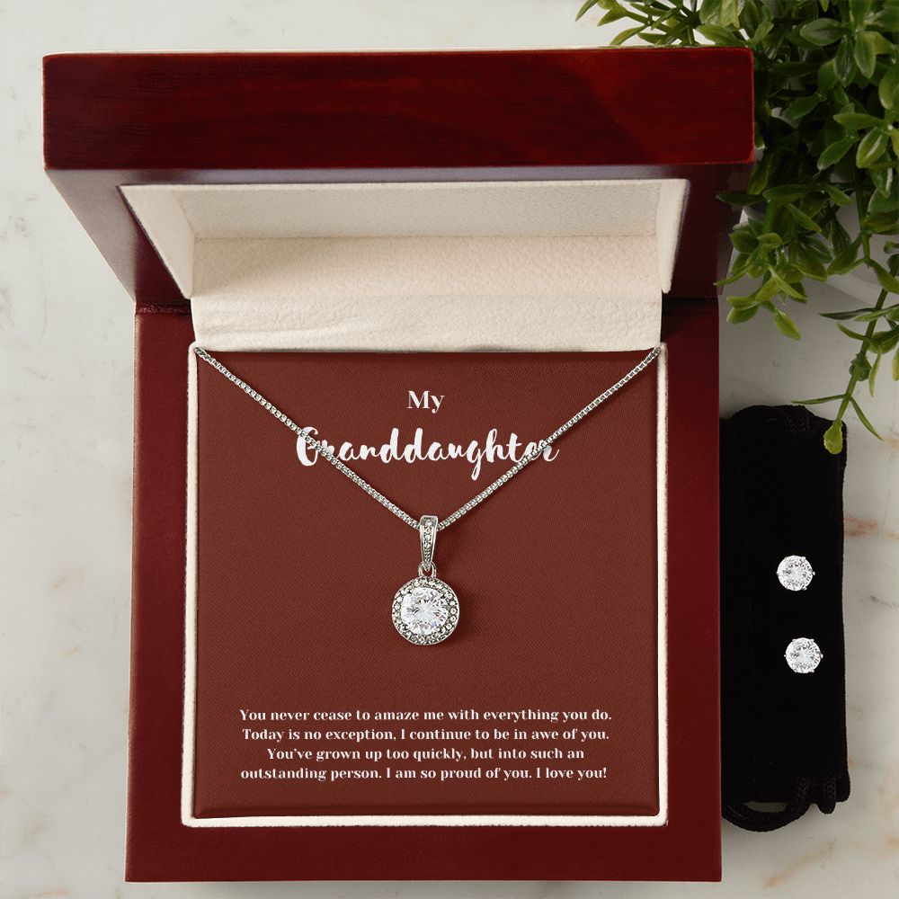 My Granddaughter So Proud Eternal Hope Necklace and Earrings Set