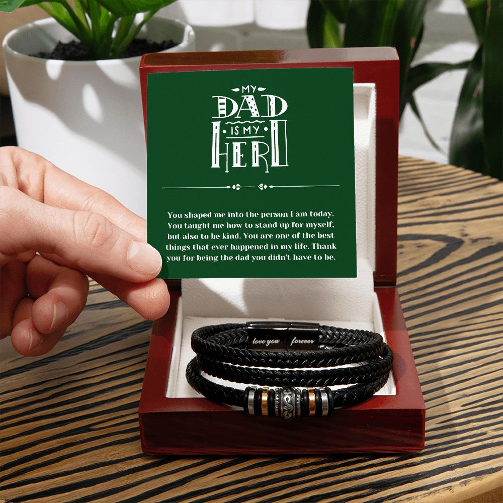 My Hero is My Dad - Bonus Dad - Love You Forever Bracelet