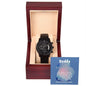 Best Daddy - Black Chronograph Watch with Message Card