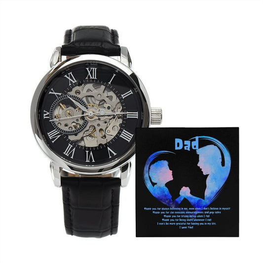 Thank You Dad - Openwork Watch with Message Card