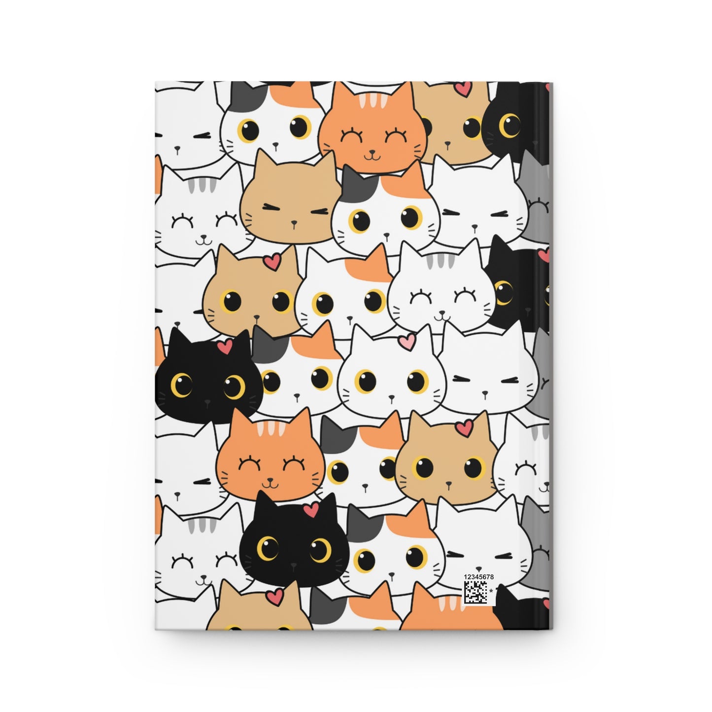 Black Orange and Tan Cats Hardcover Journal Matte
