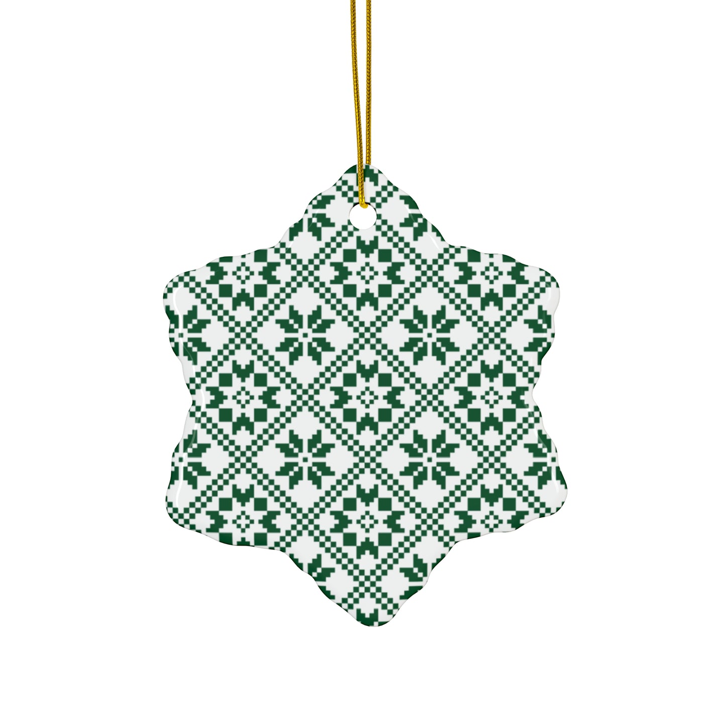 Snowflake Scandinavian Christmas Ceramic Ornaments (1pc, 3pcs, 5pcs, 10pcs)