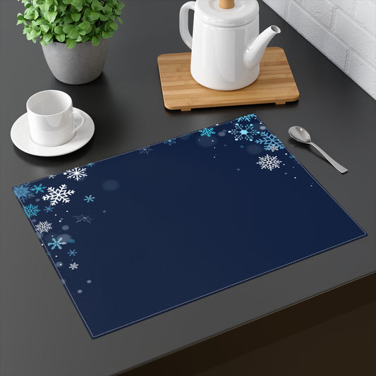 Blue Snowflakes Christmas Placemat, 1pc