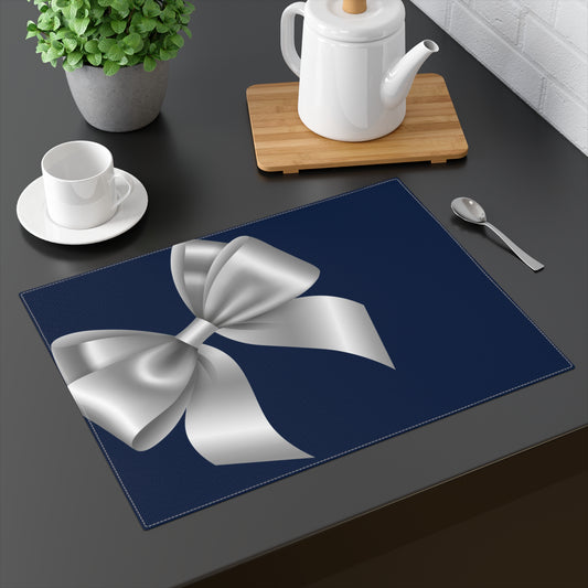 Silver Bow Christmas Placemat, 1pc