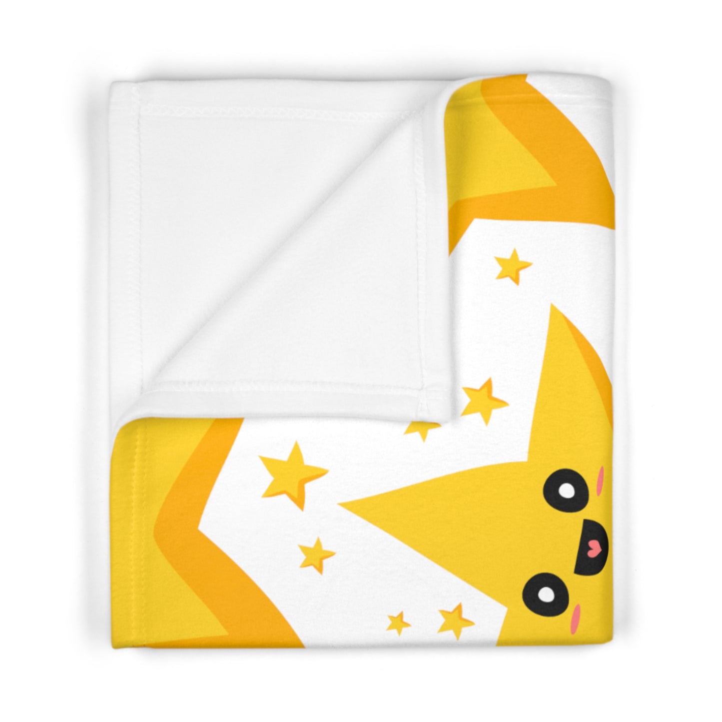 Cute and Cuddly Bright Yellow Happy Twinkling Stars Soft Fleece Baby Blanket