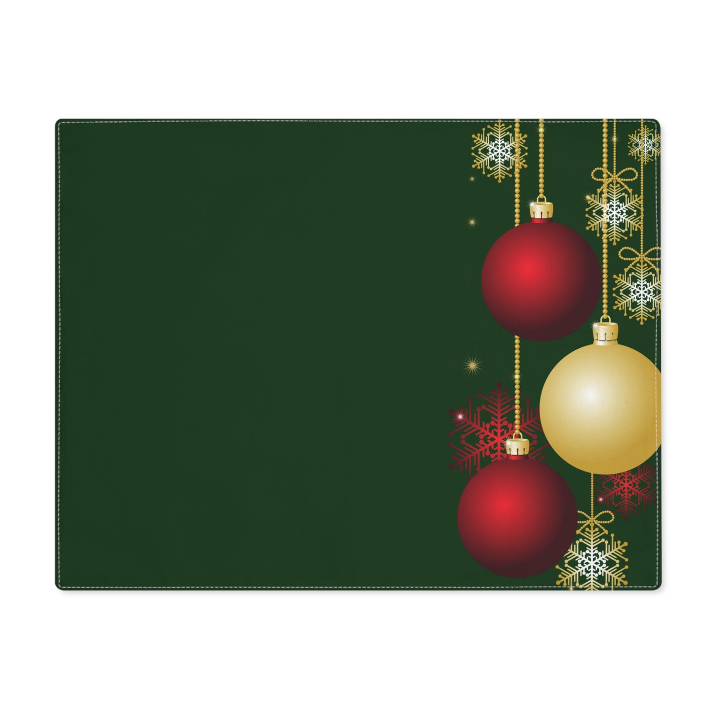 Red and Gold Christmas Balls Christmas Placemat, 1pc