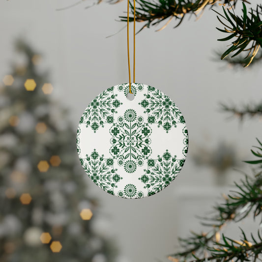 Snowflake Scandinavian Christmas Ceramic Ornaments (1pc, 3pcs, 5pcs, 10pcs)