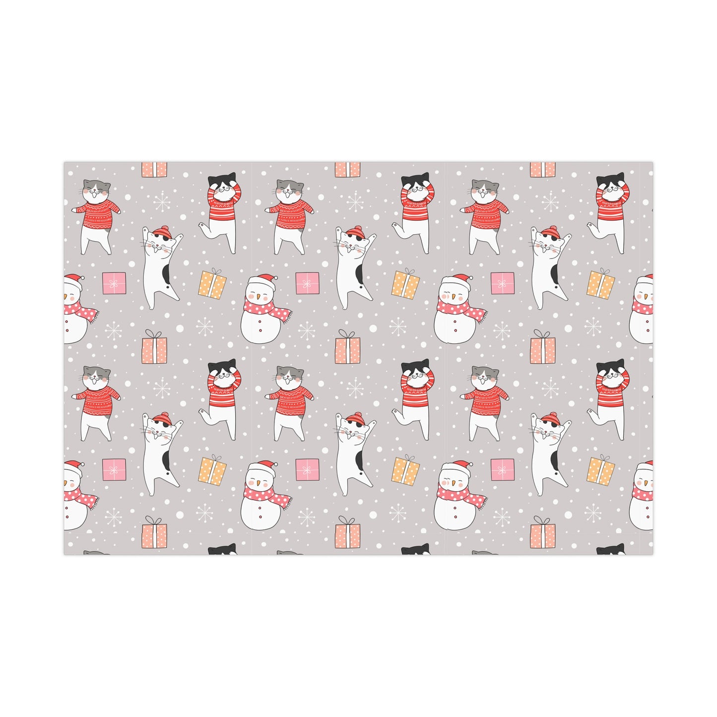 Cats and Snowmen Christmas Gift Wrap Papers