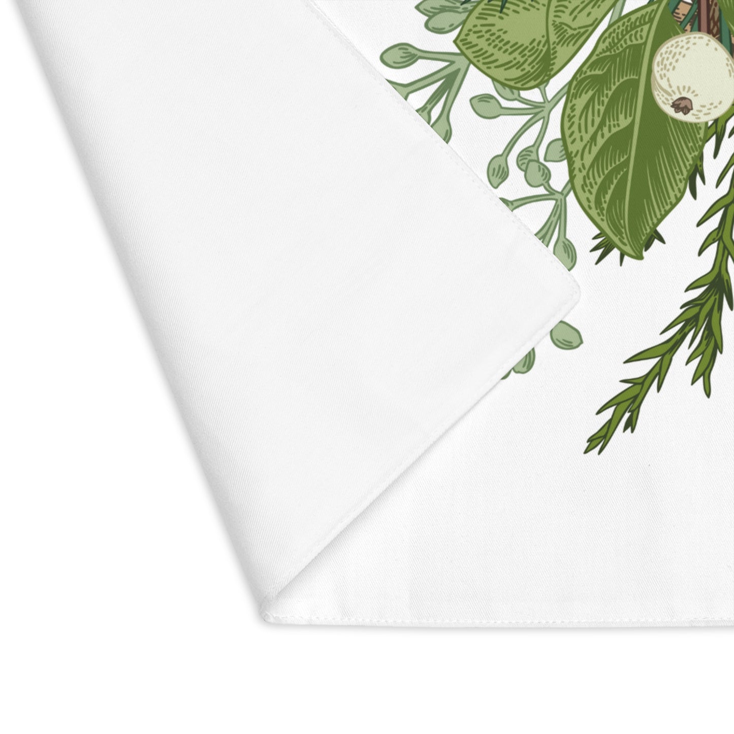 Holiday Pinecone Scandinavian Christmas White Christmas Placemat, 1pc